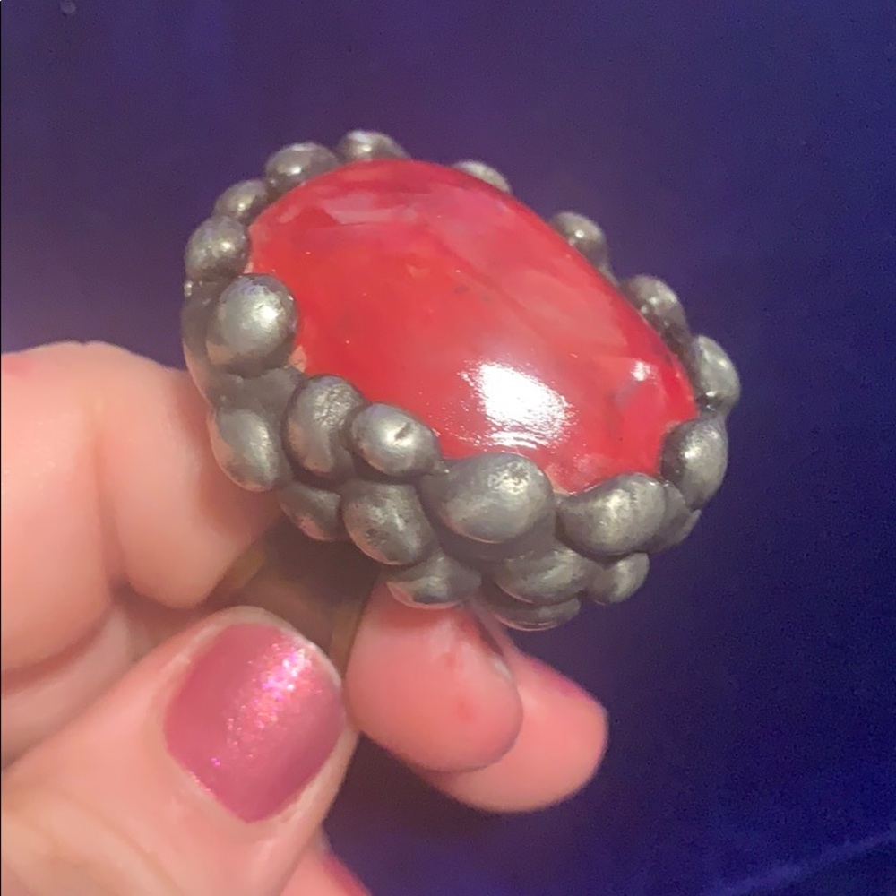 Ruby Red artisan ring adjustable